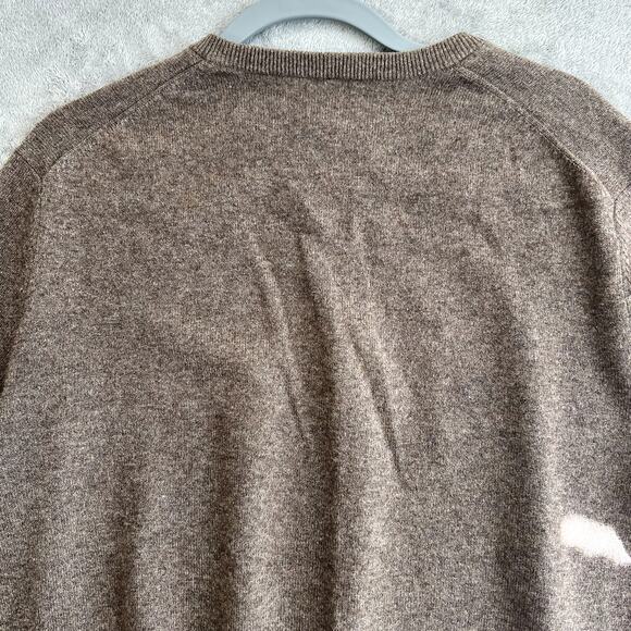 Black Brown 1826 100% Large Cashmere Sweater V Neck Pullover Old Money - Picture 6 of 9